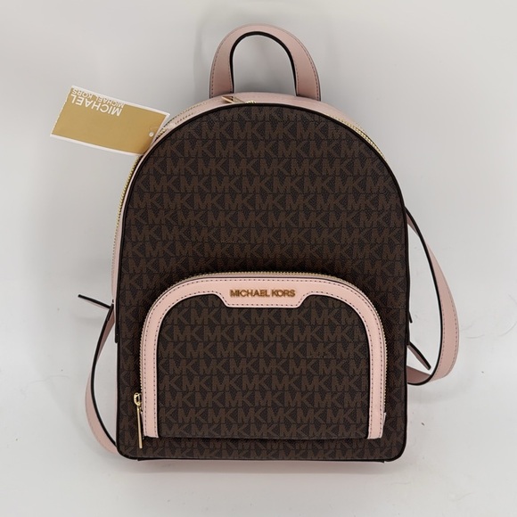 Michael Kors Jaycee Medium Logo Backpack in Powder Blush NWT - Picture 5 of 12